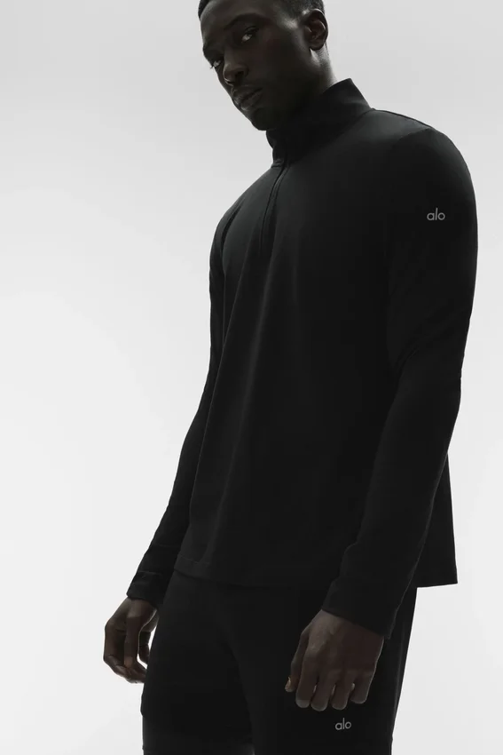 Conquer 1/4 Zip Reform langermet – svart