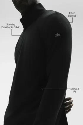 Conquer 1/4 Zip Reform langermet – svart