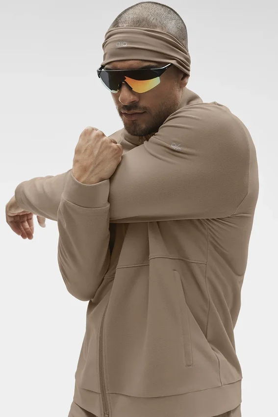 Conquer Max Mock Neck Full Zip – Gravel