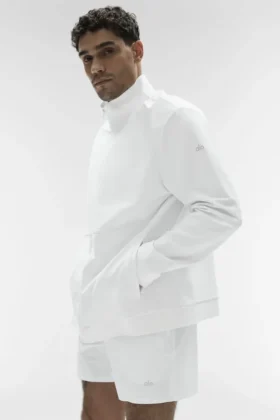 Conquer Max Mock Neck Full Zip – hvit