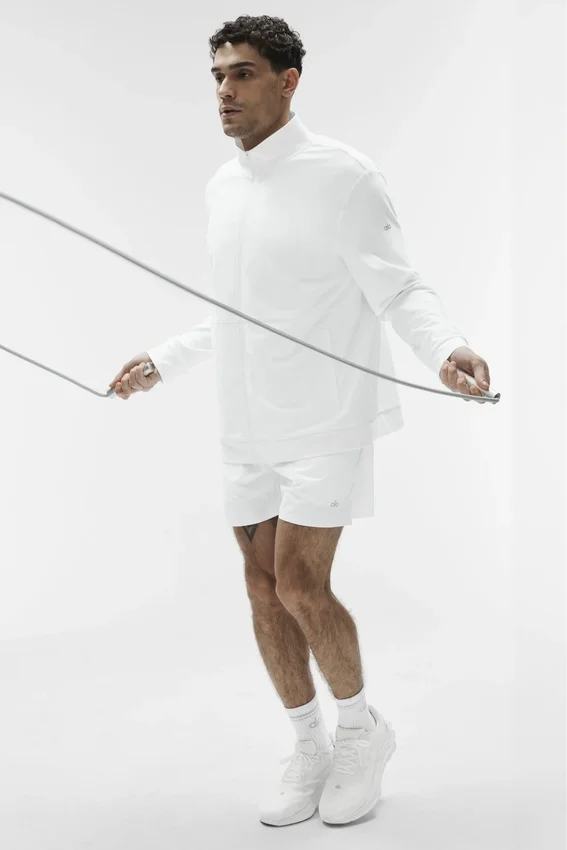 Conquer Max Mock Neck Full Zip – hvit