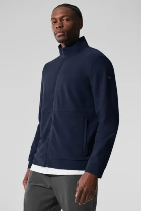 Conquer Max Mock Neck Full Zip – Navy