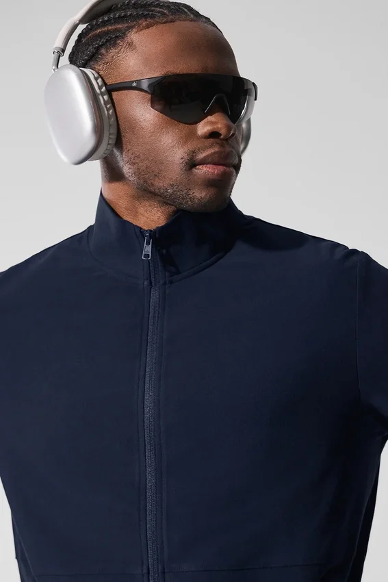 Conquer Max Mock Neck Full Zip – Navy