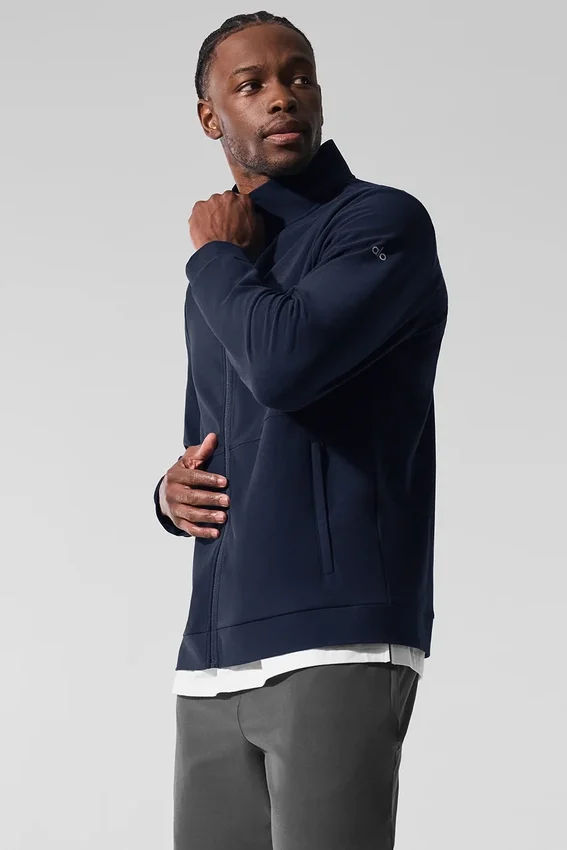 Conquer Max Mock Neck Full Zip – Navy