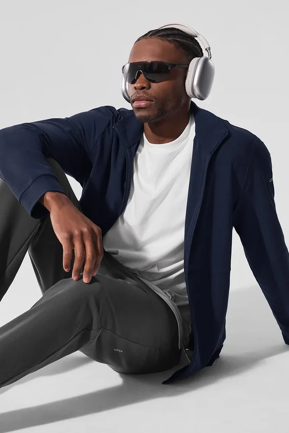 Conquer Max Mock Neck Full Zip – Navy