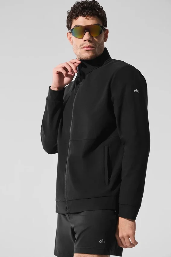 Conquer Max Mock Neck Full Zip – svart