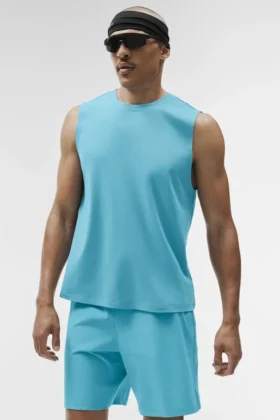 Conquer Muscle Tank – Blue Breeze