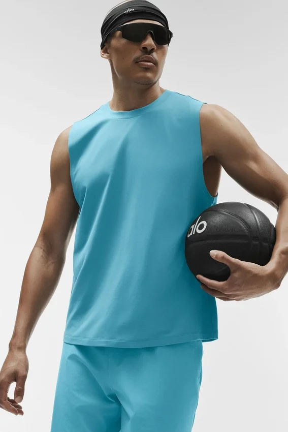 Conquer Muscle Tank – Blue Breeze