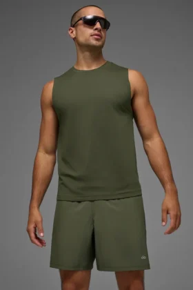 Conquer Muscle Tank – Green Olive