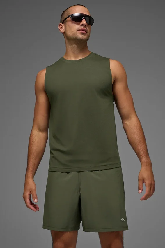 Conquer Muscle Tank – Green Olive