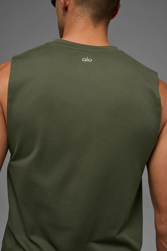 Conquer Muscle Tank – Green Olive