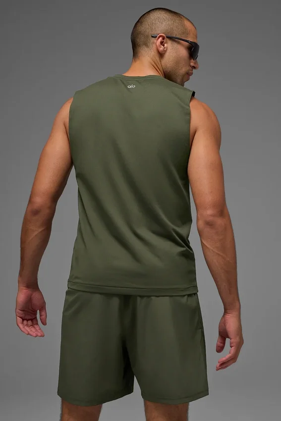Conquer Muscle Tank – Green Olive