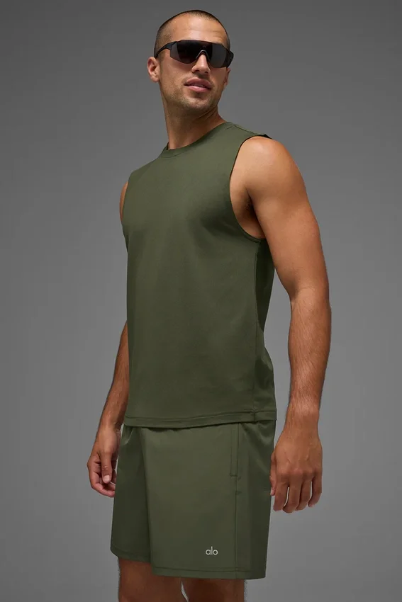 Conquer Muscle Tank – Green Olive