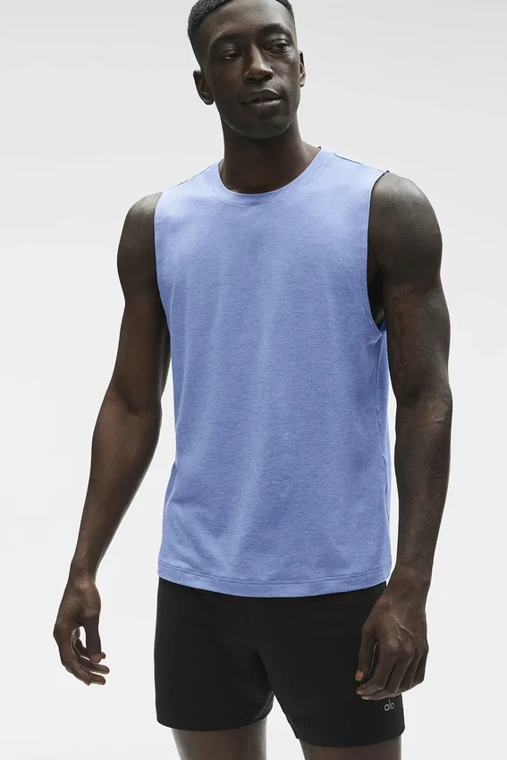 Conquer Muscle Tank – Provence Blue Heather