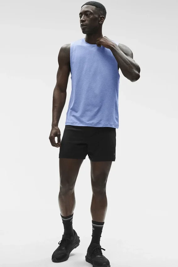Conquer Muscle Tank – Provence Blue Heather