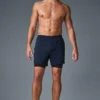 Conquer React 2-i-1 Performance-shorts – marineblå/svart