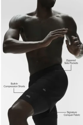 Conquer React 2-i-1 Performance-shorts – svart/svart