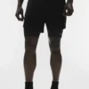 Conquer React 2-i-1 Performance-shorts – svart/svart