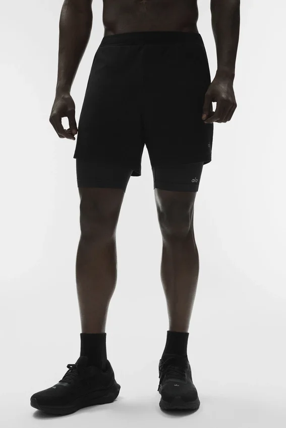 Conquer React 2-i-1 Performance-shorts – svart/svart