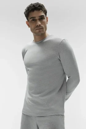 Conquer Reform langermet genser med rund hals – Athletic Heather Grey