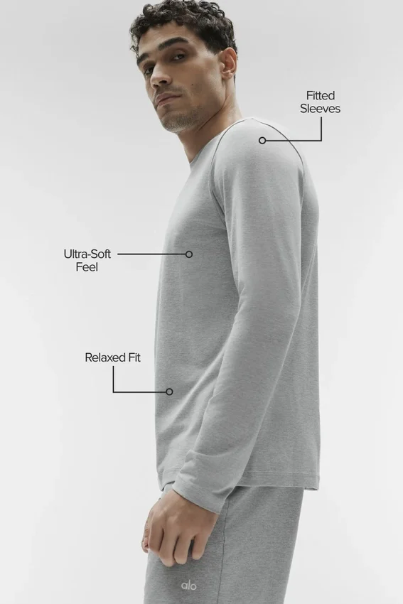 Conquer Reform langermet genser med rund hals – Athletic Heather Grey