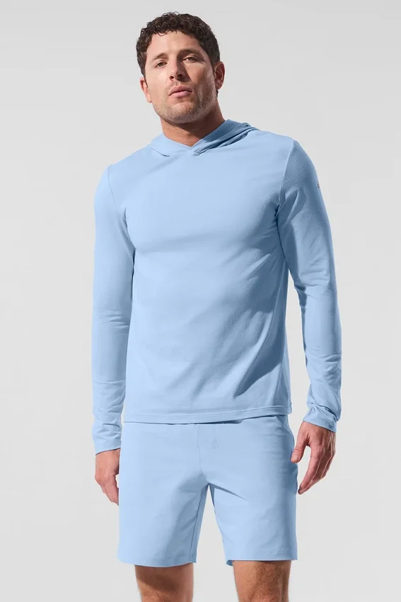 Conquer Reform langermet med hette – Seashell Blue