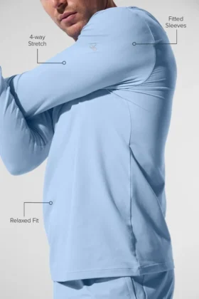 Conquer Reform langermet med hette – Seashell Blue