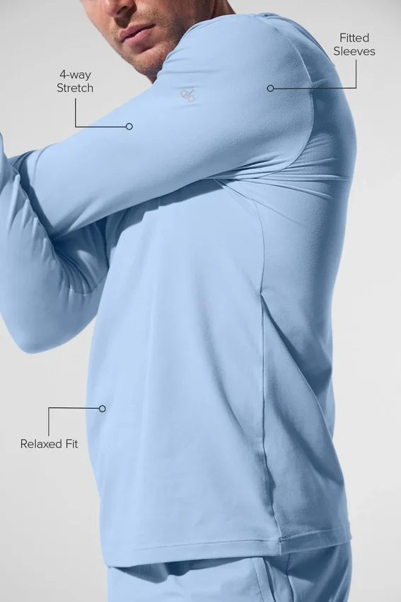Conquer Reform langermet med hette – Seashell Blue