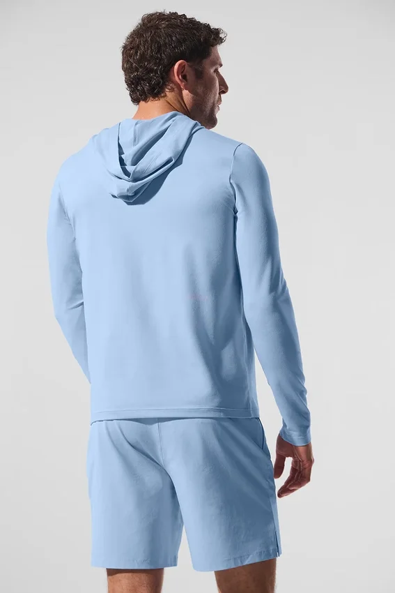 Conquer Reform langermet med hette – Seashell Blue
