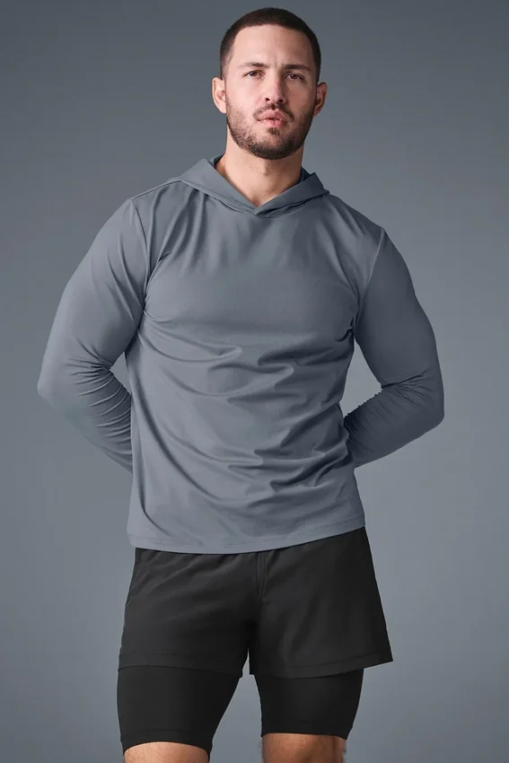 Conquer Reform langermet med hette – Steel Grey