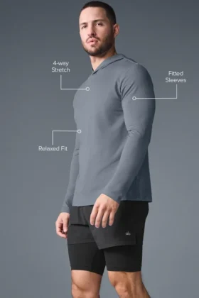 Conquer Reform langermet med hette – Steel Grey