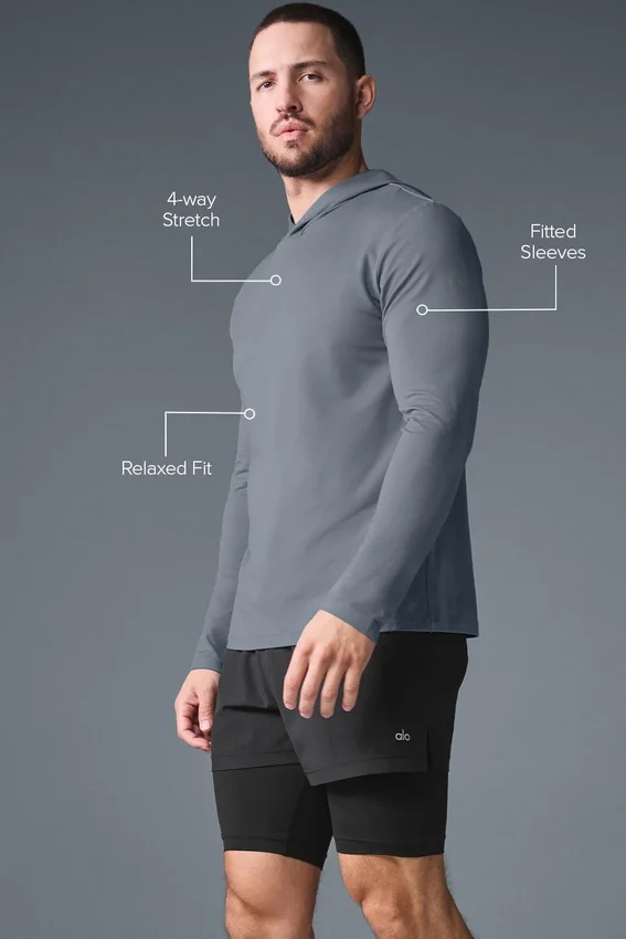 Conquer Reform langermet med hette – Steel Grey
