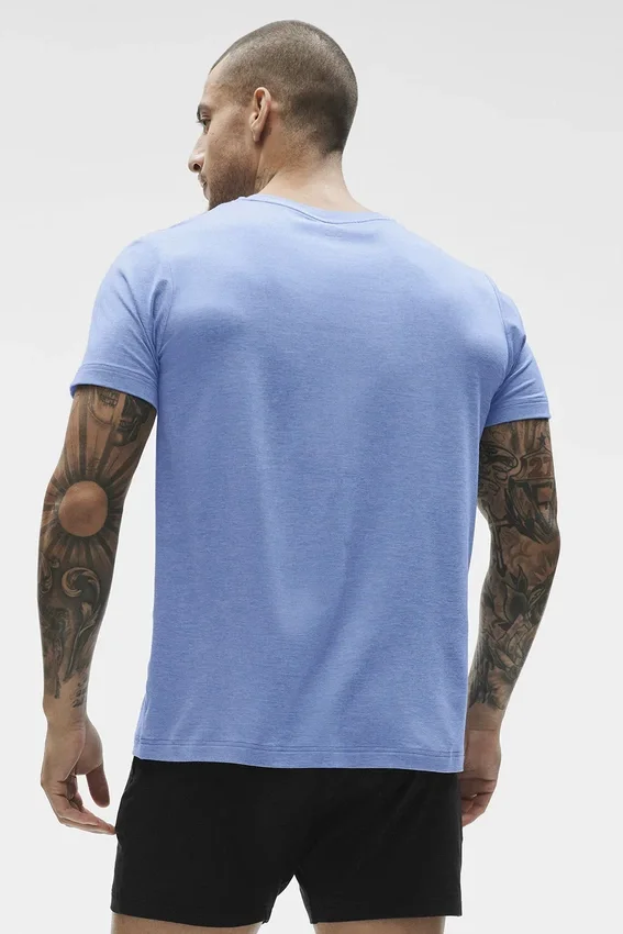 Conquer Reform T-skjorte med rund hals og korte ermer – Provence Blue Heather