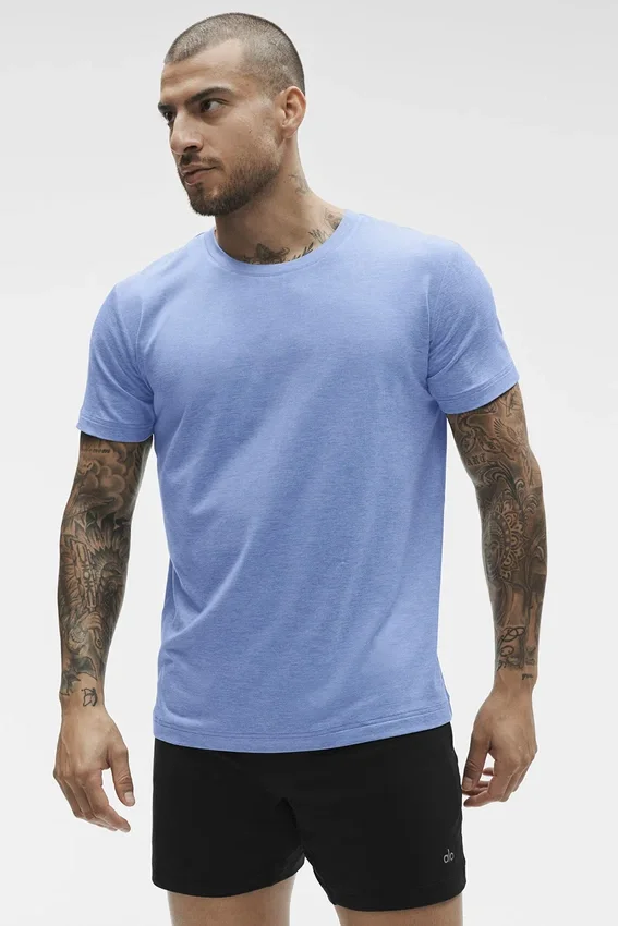 Conquer Reform T-skjorte med rund hals og korte ermer – Provence Blue Heather
