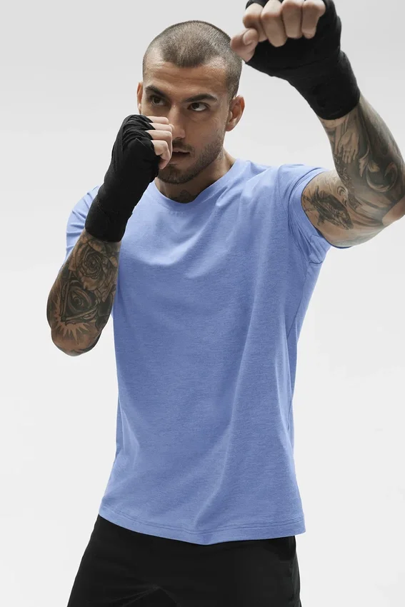 Conquer Reform T-skjorte med rund hals og korte ermer – Provence Blue Heather