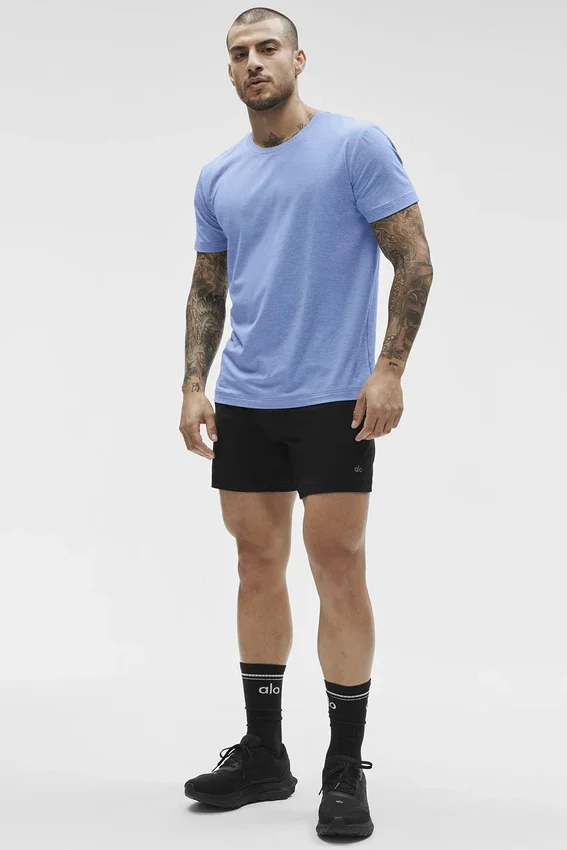 Conquer Reform T-skjorte med rund hals og korte ermer – Provence Blue Heather