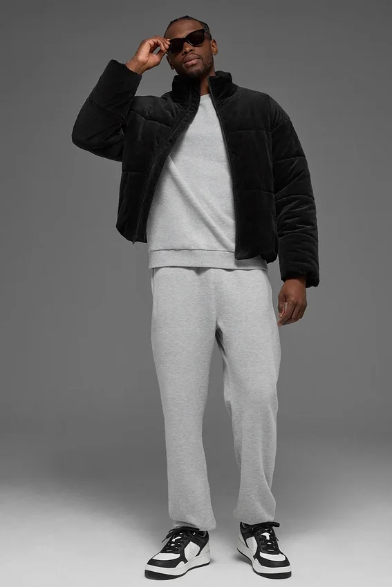Corduroy Stage Puffer – svart