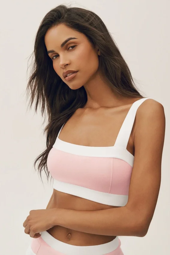 Cotton Cashmere Capri Dream-BH – solfylt rosa/hvit