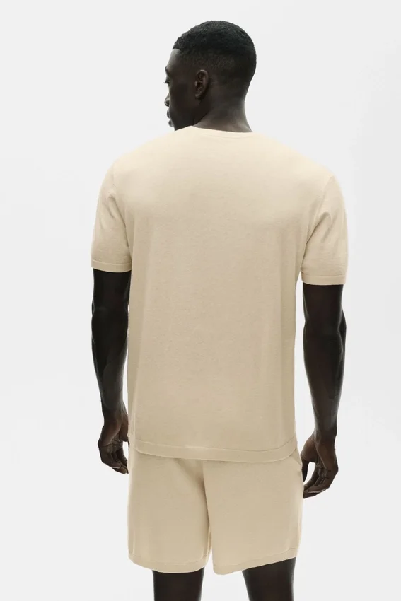 Cotton Cashmere Ever Soft kortærmet genser – Sandy Beige