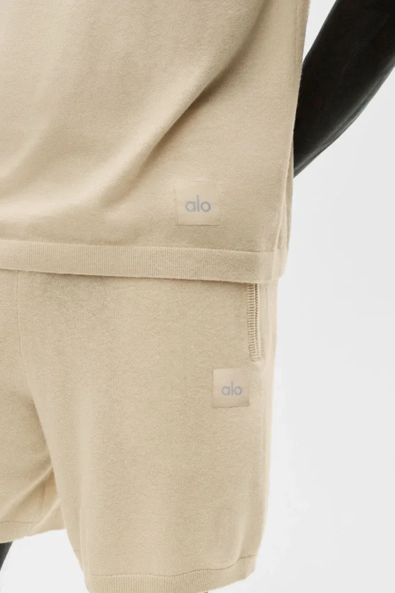 Cotton Cashmere Ever Soft kortærmet genser – Sandy Beige