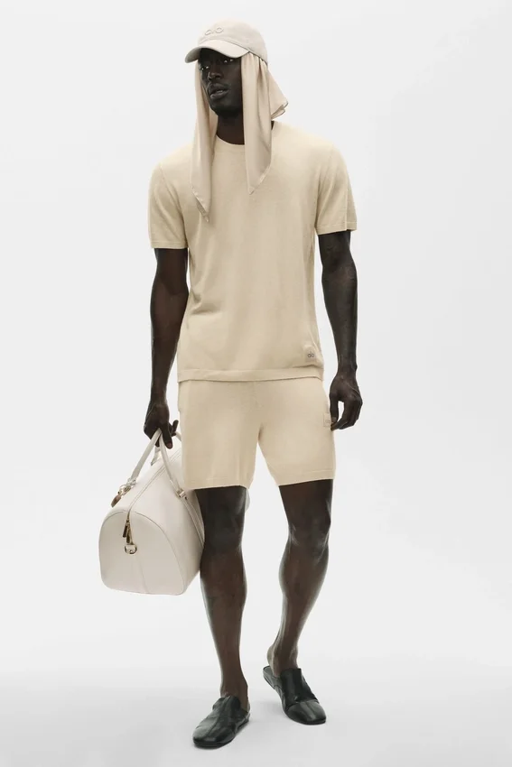 Cotton Cashmere Ever Soft kortærmet genser – Sandy Beige