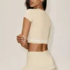 Cotton Cashmere My Serve kortærmet – Sandy Beige/Hvit