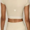 Cotton Cashmere My Serve kortærmet – Sandy Beige/Hvit