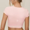 Cotton Cashmere My Serve kortærmet – solbleket rosa/hvit