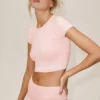 Cotton Cashmere My Serve kortærmet – solbleket rosa/hvit