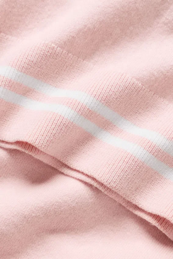 Cotton Cashmere My Serve kortærmet – solbleket rosa/hvit