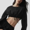 Cotton Cropped Real Deal langermet – svart