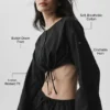 Cotton Cropped Real Deal langermet – svart