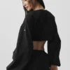 Cotton Cropped Real Deal langermet – svart
