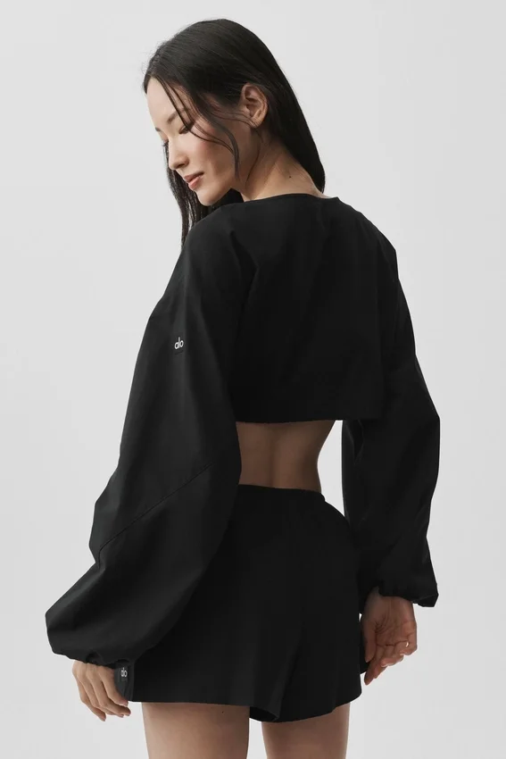 Cotton Cropped Real Deal langermet – svart